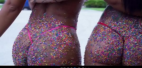  Ice Cream Man Covers To Huge Asses In Sprinkles Then Fucks